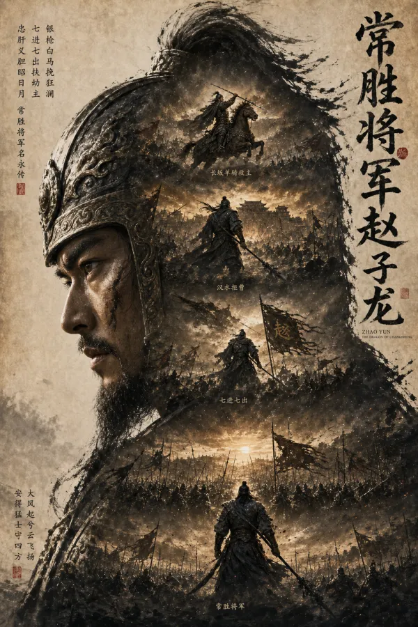他的一生，是答案在找问题 长坂坡那夜，遍地曹旗。 他单骑回冲，不是为了赢， 是为了一个孩子。 银枪挑开的不叫敌阵， 叫“权衡”。 七进七出不是战术， 是一个人在回答一个问题： 你说过要护的人， 值不值得你用命去换。 他不算。 所以成了常胜将军。 世人学他一杆枪， 却不知那枪尖上挑着的， 是这辈子认准了就不撒手的决绝。 我们活得太聪明， 每次付出都问回报， 每次